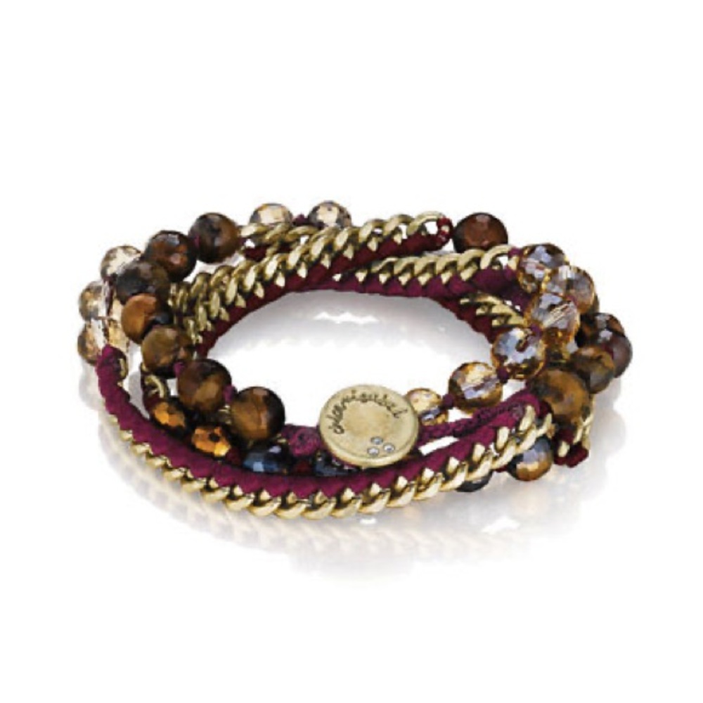 Chloe and Isabel Bead + Ribbon Multi-Wrap Bracelet
